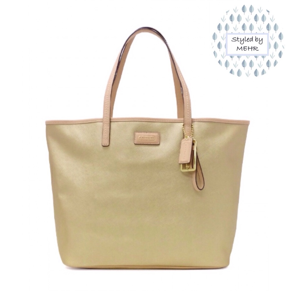 COACH Park Metro Leather Tote Bag - Gold